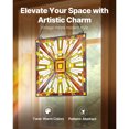 thumbnail image 2 of KFFKFF Stained Glass Window Panel, 20 x 21 in, Tiffany Style Hanging Transom Window Panel with Chain, Large Vertical Rectangle Stain Glass, 2 of 9