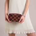 thumbnail image 6 of 6.5x2.5x4 In Printed Makeup Bag Organizer with 5 Compartments Travel Toiletry Pouch Bag Plaid in Dark Red, 6 of 6