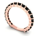 thumbnail image 2 of 1.2 ctw Wedding Band for Women - 18K Rose Gold Natural Onyx Stackable Eternity Ring, 2 of 6
