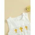 thumbnail image 5 of Suealasg Baby Summer Overall Romper Cross Embroidery Sleeveless Jumpsuit for Newborn Girls Boy Cute Clothes, 5 of 7
