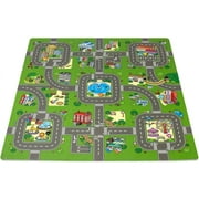 Sorbus Puzzle Mat Traffic Interlocking Floor Kids Play Carpet Tiles with Borders - Baby Foam Puzzle, Extra Thick Non-Toxic Crawling Mat for Tummy Time, Great for Playroom, 3/8? Thick Foam, 9 Tiles