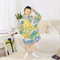 thumbnail image 6 of FORMRS Wearable Blanket Hoodie with Sleeves for Kids Cozy Flannel Sweatshirt, Yellow Mountains, 6 of 7