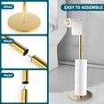 thumbnail image 3 of FUYGRCJ Toilet Paper Holder Free Standing Toilet Roll Holder with Top Storage Shelf Rustproof Stainless Steel Toilet Paper Stand Pedestal Toilet Paper Dispenser No Drilling Toilet Paper Holder Stand, 3 of 10