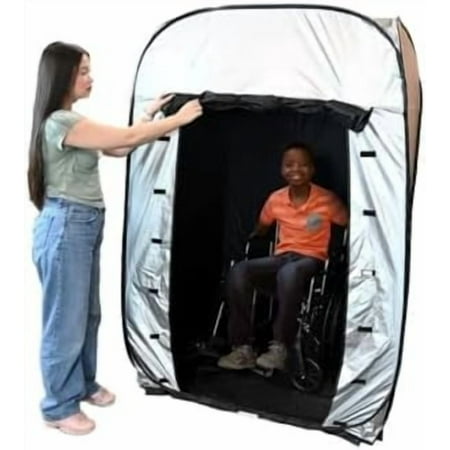 Enablemart - Blackout Sensory Tent, 47” x 47” x 70”, Portable and Collapsible, Dark Room for Therapy, Tent for Autism, ADHD, SPD and Wheelchair Accessible$$Office