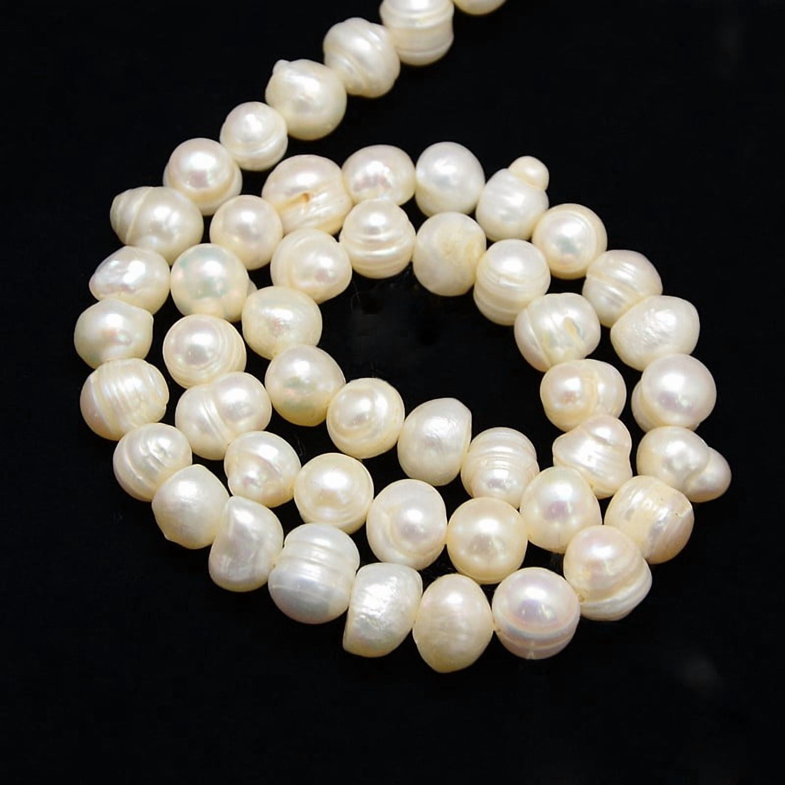 Cultured Freshwater Pearl Beads Strands Potato Creamy White 7~8mm Hole: 0.8mm 46~47pcs/strand 13.77~14.17 inch