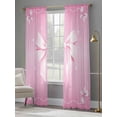 thumbnail image 4 of Valentine's Day Sheer Curtains 108 Inch Length 2 Panels Set Window Treatments, Pink Bowknot Ribbon Modern Mother's Day Rod Pocket Semi Curtains for Living Room/Bedroom/Kitchen Décor, 104"W x 108"L, 4 of 7