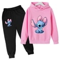 thumbnail image 3 of Sudaderas con capucha de Disney Stitch para niñas, conjuntos de ropa para niños, camisetas y pantalones para niñas, 2 piezas, conjuntos de chándal para niños, 3 of 5
