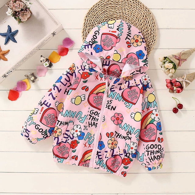 Toddler Jacket Boys Wind Breaker Zip Up Jacket Light Jacket for Girls Fall Outfits Size Girls Jacket 2-3 Years