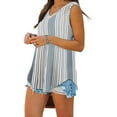 thumbnail image 3 of Enwejyy Women Summer V-Neck Sleeveless Floral Print Striped Loose Tank Tops, 3 of 4