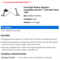 thumbnail image 2 of Front Right Window Regulator - Compatible with 2014 - 2018 GMC Sierra 1500 2015 2016 2017, 2 of 2