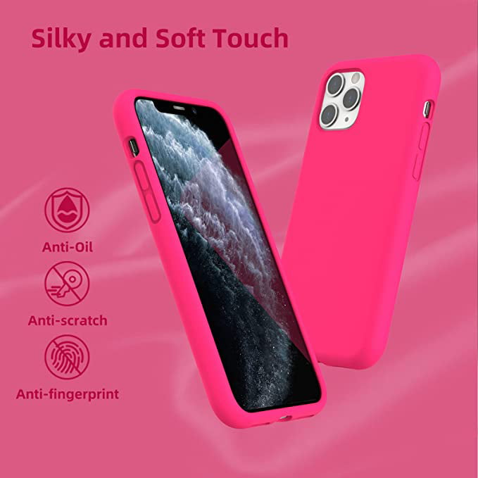 Designed for iPhone 11 Silicone Case, Protection Shockproof Dropproof  Dustproof Anti-Scratch Phone Case Cover for iPhone 11, Hot Pink