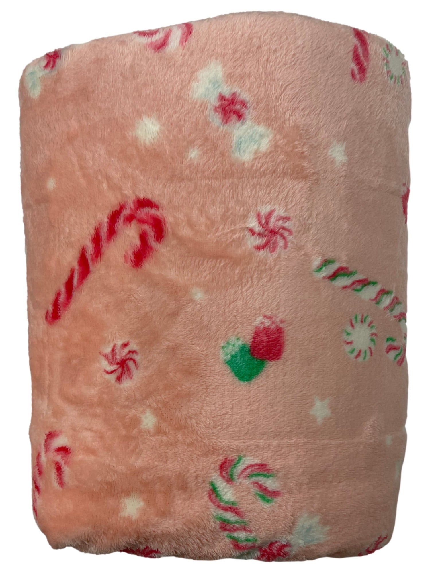 The Big One Plush Pink Candycane Oversized Christmas Throw Blanket, 5