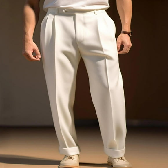 Amzcrzy Mens Pants Pants for Men Men Solid Casual Multiple Zipper Button Pockets Outdoor Straight Type Fitness Pants Cargo Pants Trousers Mens Dress Pants Mens Casual Pants