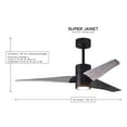thumbnail image 6 of Super Janet three-blade ceiling fan in Gloss White finish with 52” solid matte white wood blades and dimmable LED light kit&nbsp;, 6 of 6