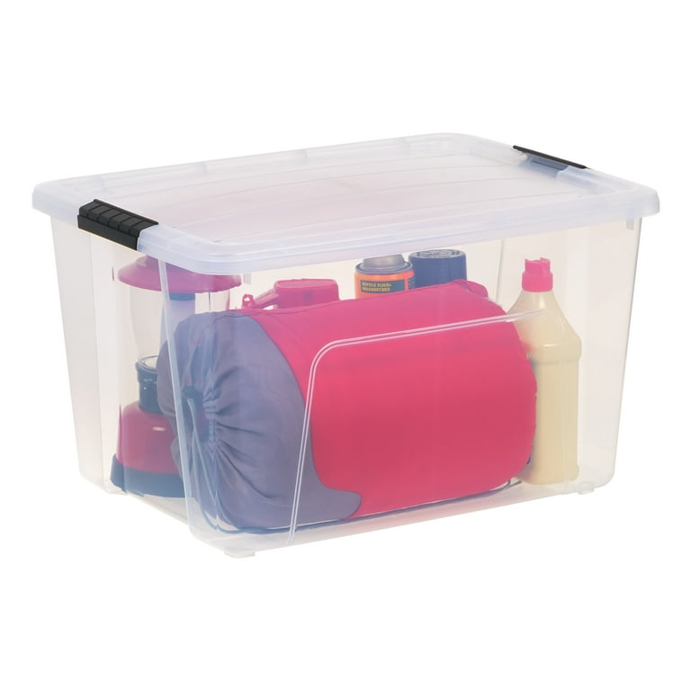 Iris USA 60 qt. Plastic Storage Bin with Latching Buckles - Clear, One Size