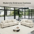 thumbnail image 3 of Sophia&William 123.6"L Modular Sectional Sofa Sets, Modern Cloud Couch 5-Seat 24.4"W Deep Sofa Sectional with 5 Pillows for Living Room,White, 3 of 11