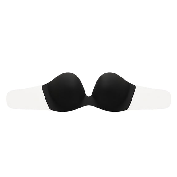 khonts,Women's Sticky Strapless Bras Reusable Backless Adhesive Bras Stick Push up Bras for Large Black XL