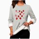 thumbnail image 2 of Heisall Womens Base Layer Shirts Autumn Winter Floral Print Round Neck Long Sleeve Thickened Fleece Teddy Shearling Warm Fitted Thermal Tops for Daily Cold Weather Wear, 2 of 3
