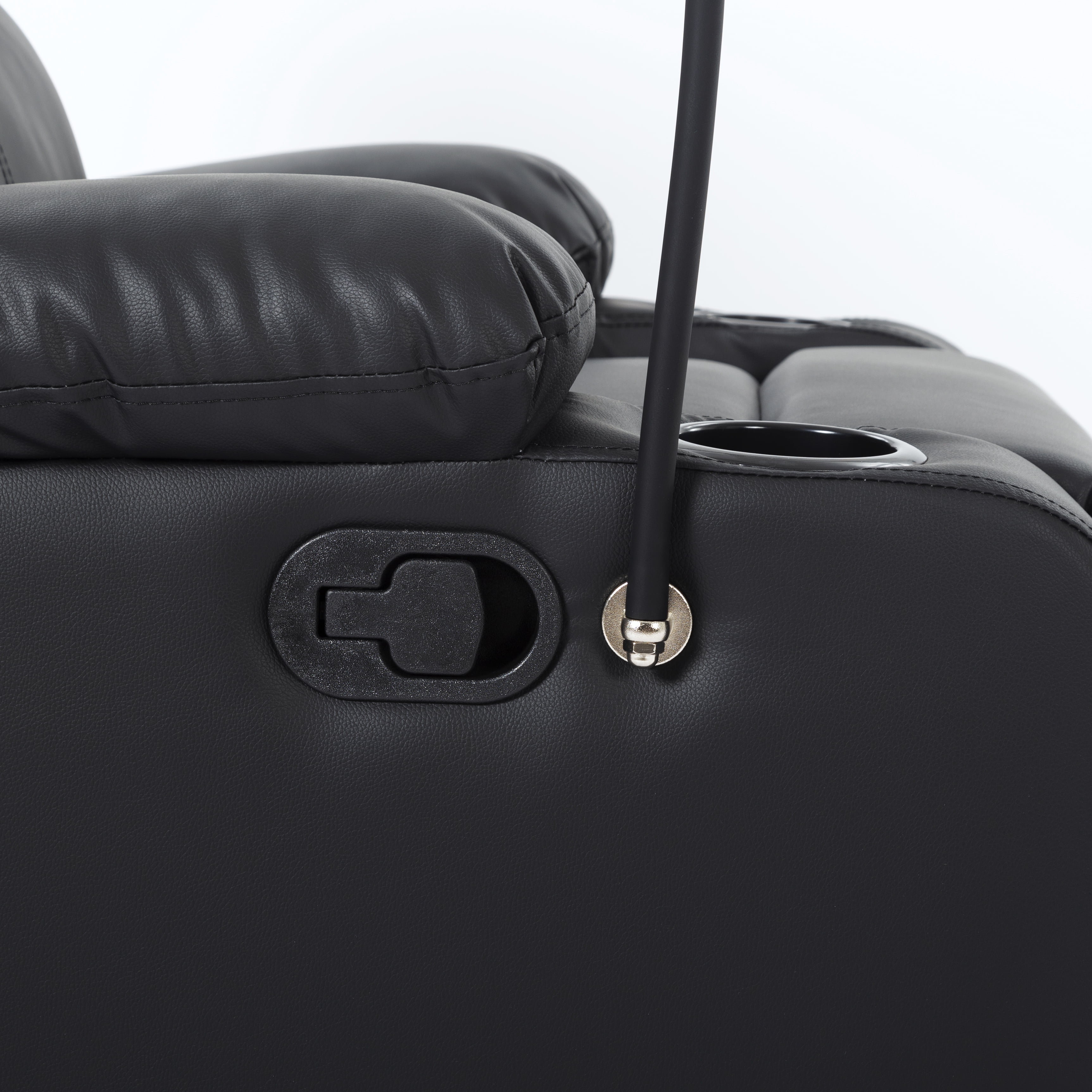 Gewnee Manual Reclining Chair,PU Leather Modern Overstuffed Recliner with Cup Holders & Phone Holder,Single Sofa for Living Room and Bedroom.
