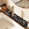 thumbnail image 2 of Yayeee Faucet Mat for Kitchen Sink 14.7" Diatomite Long Splash Guard Pad, Black Flowers, 2 Pack, 2 of 7