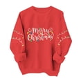 thumbnail image 3 of SimpleJoyi Womens Merry Christmas Print Crewneck Long Sleeve Loose Fit Sweatshirt Top, 3 of 7