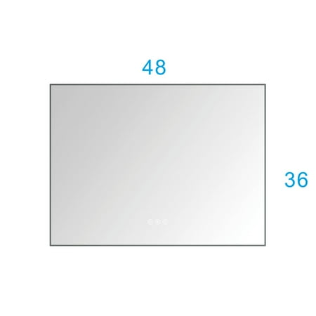 

LANTRO JS Super Bright Led Bathroom Mirror with Lights Metal Frame Mirror Wall Mounted Lighted Vanity Mirrors for Wall Anti Fog Dimmable Led Mirror for Makeup Gray Metal Gunmetal Black