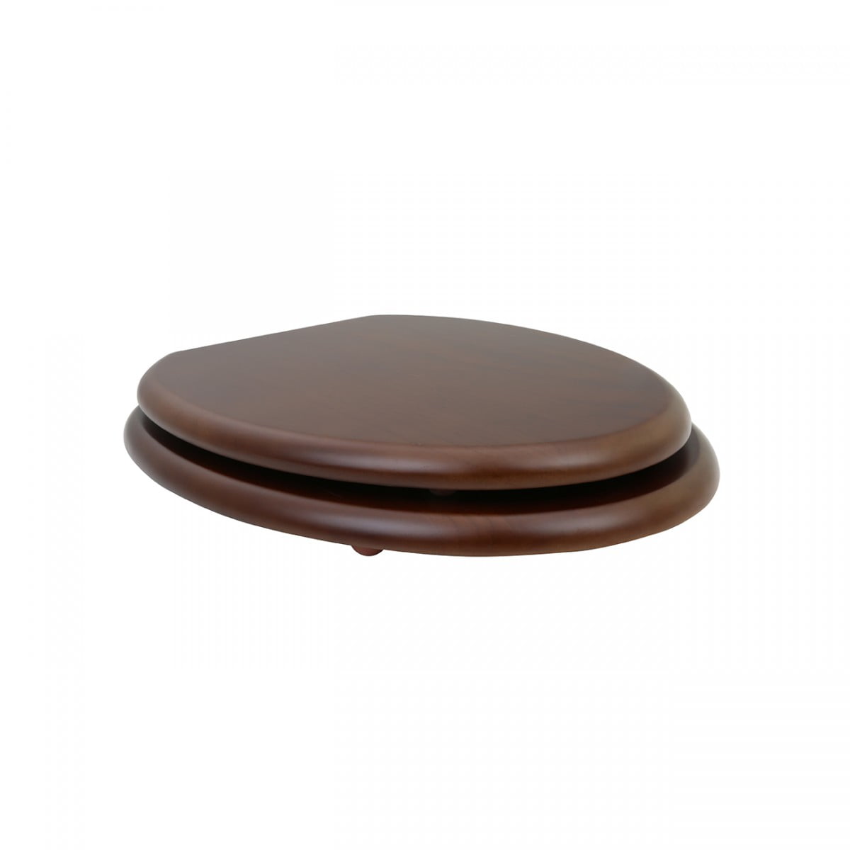 Renovators Supply Dark Oak Wooden Toilet Seat Elongated Toilet Seat w/Brass PVD Hinges and Non Slip Bumper