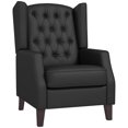 thumbnail image 1 of HOMCOM Button Tufted Accent Chair, Faux Leather Armchair, Black, 1 of 10