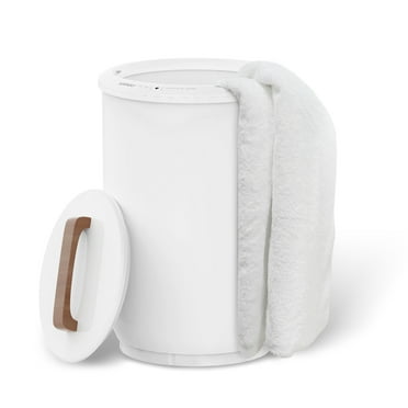 20L Electric Towel Warmer for Bathroom - 450W Wooden Lid Bucket Towel Warmer, Suitable for Two 40X70 Oversized Towels, White