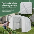 thumbnail image 6 of Zateety 15' X 7' X 7' Walk-In Tunnel Greenhouse, Large Garden Hot House Kit with 6 Roll-up Windows & Roll Up Door, Steel Frame, White, 6 of 9