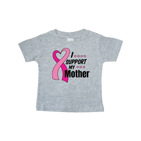 

Inktastic Breast Cancer Awareness I Support My Mother with Pink Ribbon Gift Baby Boy or Baby Girl T-Shirt