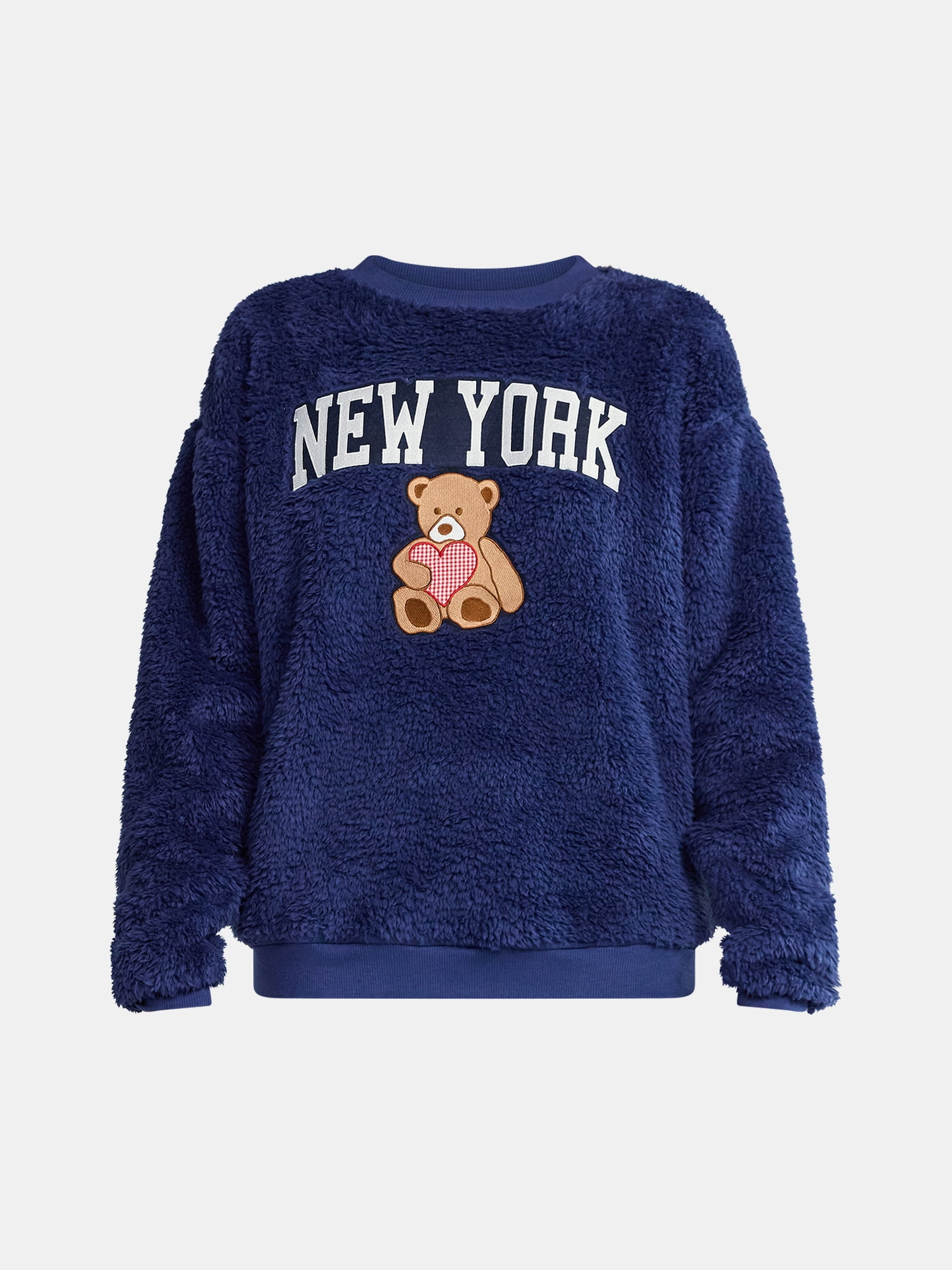 No Boundaries Sleepwear Teddy Fleece Pullover, Lightweight, Women’s