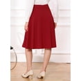thumbnail image 3 of DARING DIVA Women's A-Line Vintage High Waist Pleated Midi Skirts M Red, 3 of 7
