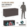 thumbnail image 3 of SONGMY 78 Gallon Outdoor Deck Box Large Resin Storage Box for Patio Furniture Cushions and Garden Tools (Brown), 3 of 7