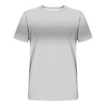 thumbnail image 4 of Jinhomg Short Sleeve T Shirt for Men Loose Fit Comfy Drop Shoulder Crew Neck Tees Big and Tall Geometric Print Casual Spring Summer Tops Holiday Saving White XXXL, 4 of 5
