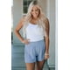 thumbnail image 4 of ABPHQTO Shorts de cintura alta con fruncido azul cielo para mujer, 4 of 5