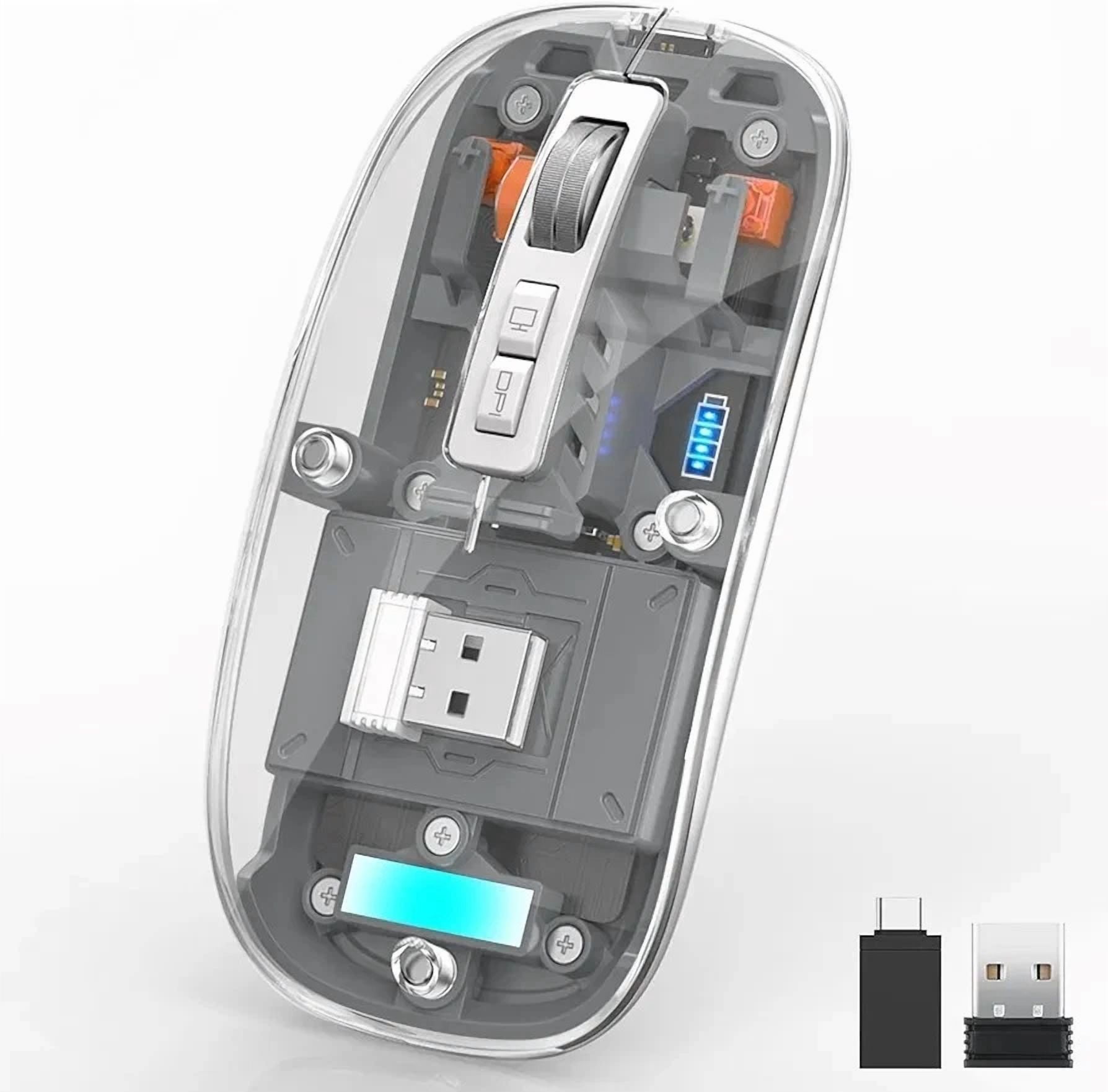 CRESTIN- Uiosmuph Bluetooth Wireless Mouse Tri-Mode (Dual Bt5.1+2.4Ghz) Usb C...