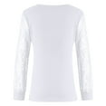 thumbnail image 5 of CZHJS Women's Comfy Slim Tunic Clearance Fashion Casual Deep V Neck Lace Crochet Blouse Vintage Clothing Long Sleeve Mesh Patchwork Shirts Solid Color Tops 2024 Trendy Work White XXXL, 5 of 5