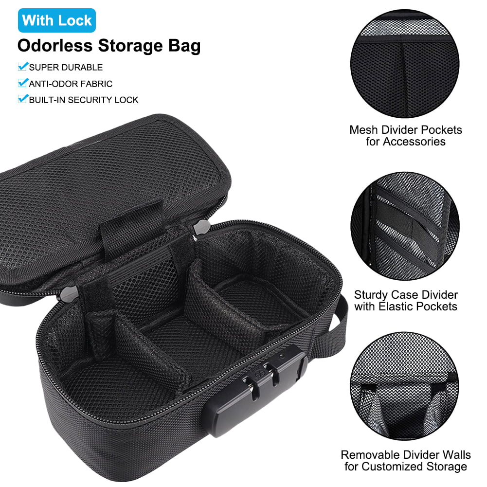 Discreet Smell Proof Bag 2.0 with Combo Lock With Odor Locking Storage Container 