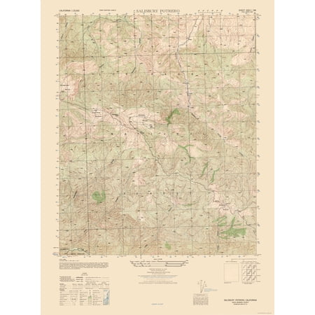 Topographical Map - Salisbury Potrero Sheet - US Army 1944 - Vintage Wall Art