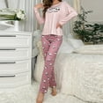 thumbnail image 4 of XIAONU Panda Pajama Set for Women Long Sleeve Top & Pants Homewear Comfortable Cute Two Piece Sleepwear, 4 of 7