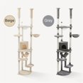thumbnail image 7 of Pefilos Floor to Ceiling Cat Tree for Indoor 92.9"-101.6" Height Adjustable Cat Tower Tall Kitty Climbing Play House with Scratching Posts, Cozy Cat Condo, Perches and Large Hammock, Beige, 7 of 7