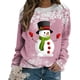 thumbnail image 4 of Puntoco Mujer Otoño e Invierno Casual Navidad Muñeco de nieve Impreso Cuello redondo Manga larga Jersey Blusa Sudadera tops Puntoco Puntoco-402, 4 of 6