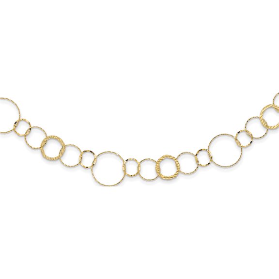 14K Yellow Gold Combo Circle Chain (18 X 18) Made In Indonesia sf1668-18