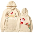thumbnail image 2 of Bmisegm Sweat à Capuche Imprimé Lettre du Père Noël pour Femmes Col Rabattu Plus Design Ample avec Sweat Assorti Décontracté pour Femmes Kaki m, 2 of 3