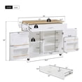thumbnail image 2 of Harper & Bright Designs Rolling Kitchen Island with Storage, Kitchen Island on Wheels with Adjustable Shelf Tower Rack, Kitchen Cart with Wood Top and Internal Storage Rack, White, 2 of 20