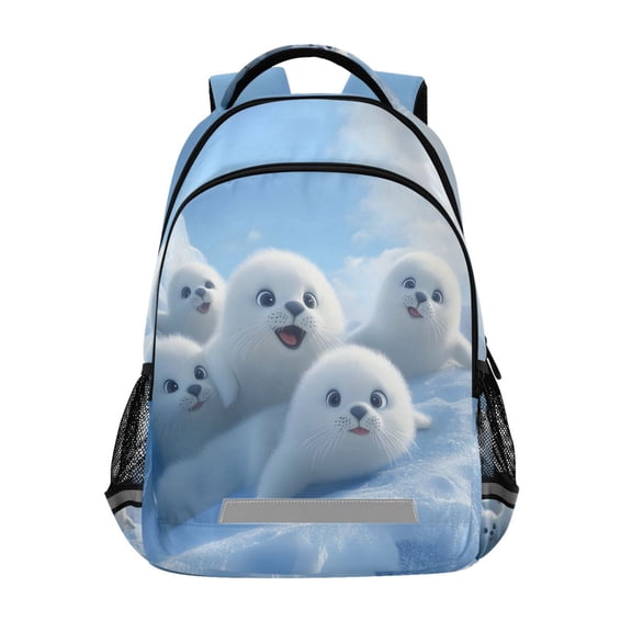 ALAZA Cute Seal Backpack Elementary School Bag Bookbag Travel Rucksack