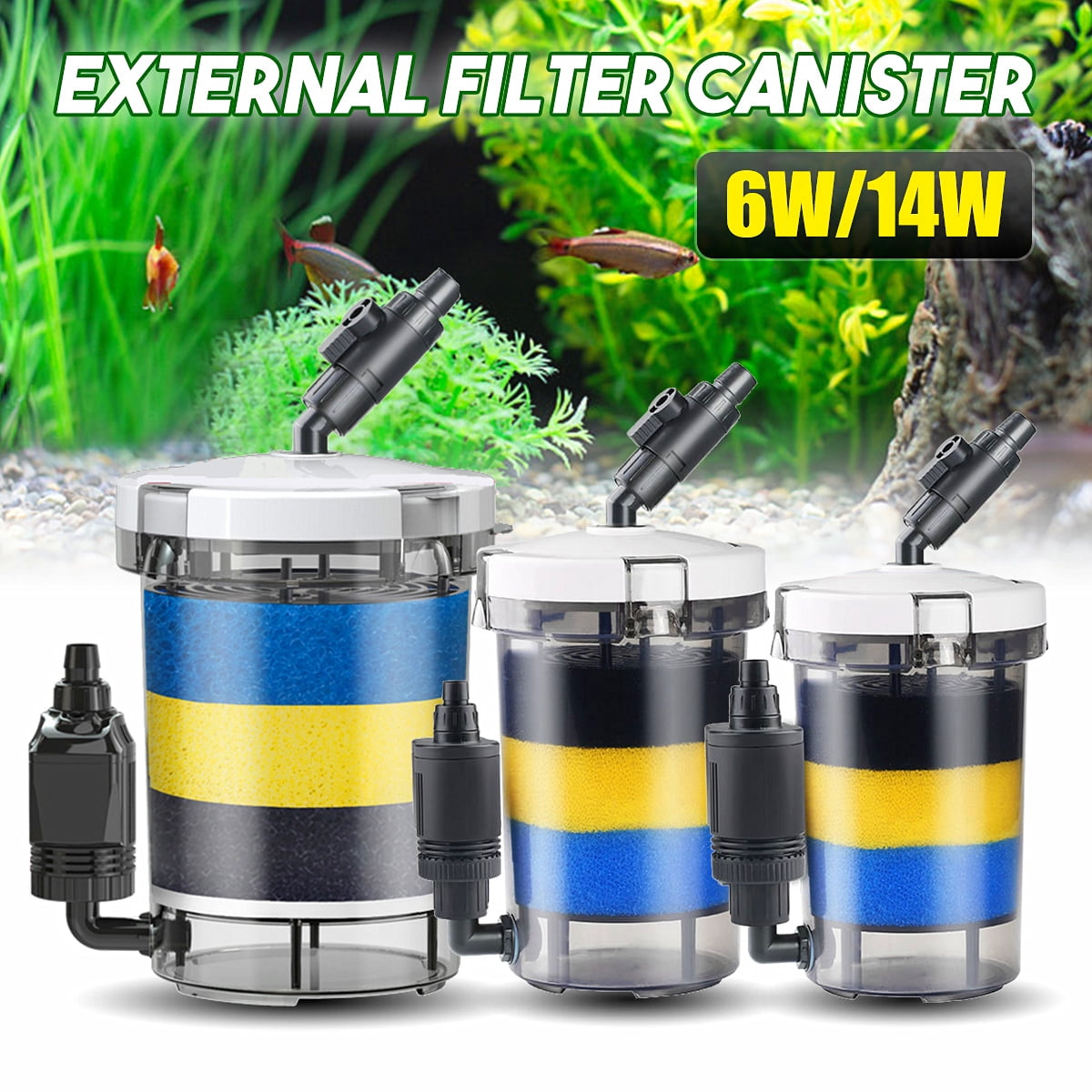 220V Aquarium External Canister Filter System Fish Water Fish Tank Pump