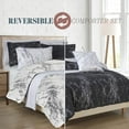 thumbnail image 4 of All Season 10-Piece Comforter Set - Reversible Marble Print Bedding with Plush Down Alternative Fill - Perfect for Year-Round Use, Full Size, Black/White, 4 of 6