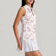 thumbnail image 4 of Women's Sleeveless Golf Shirt Collared Zip Up Collared Tank Top, Quick Dry Polyester for Tennis and Gym Beige L, 4 of 6